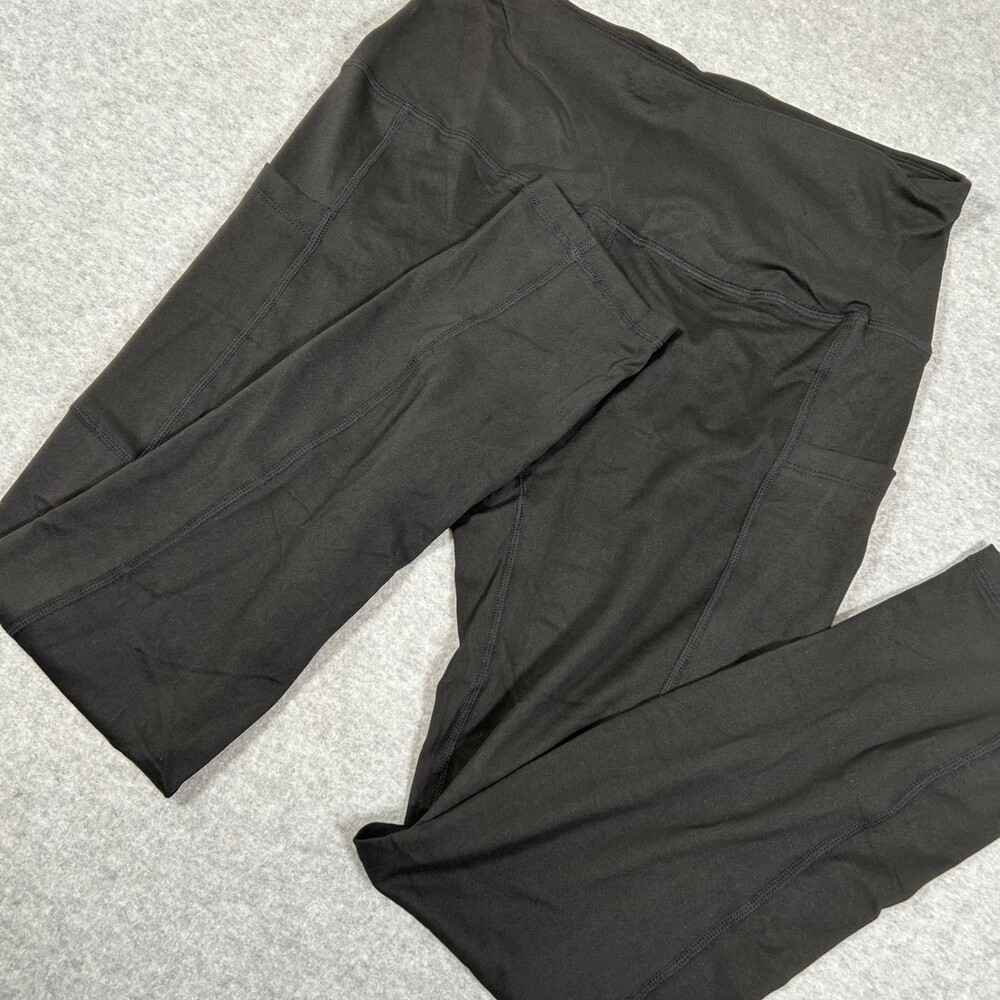 Empetua Shaping Leggings Womens Large Black High Waist Yoga Pants with Pockets